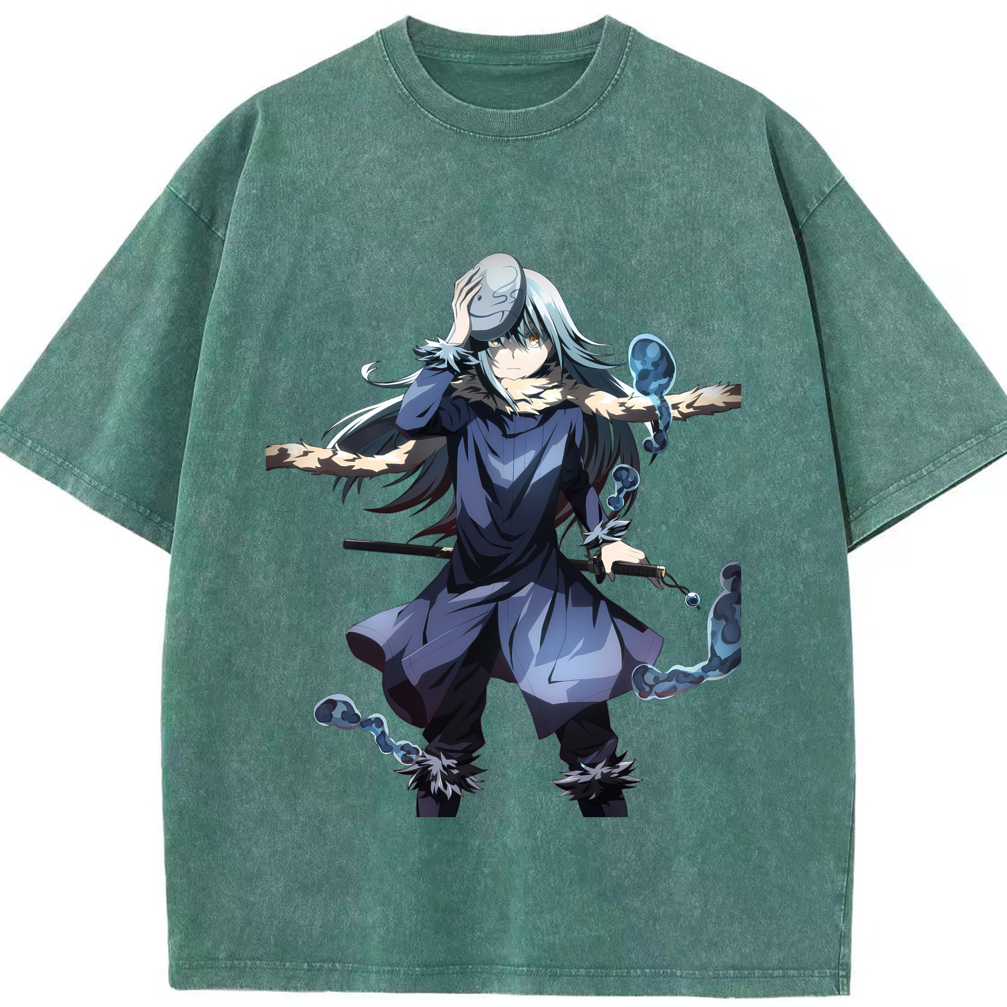 （画像用） 転スラ Regarding Reincarnated to Slime 綿100% ヴィンテージ風 半袖Tシャツ（フロントプリント）